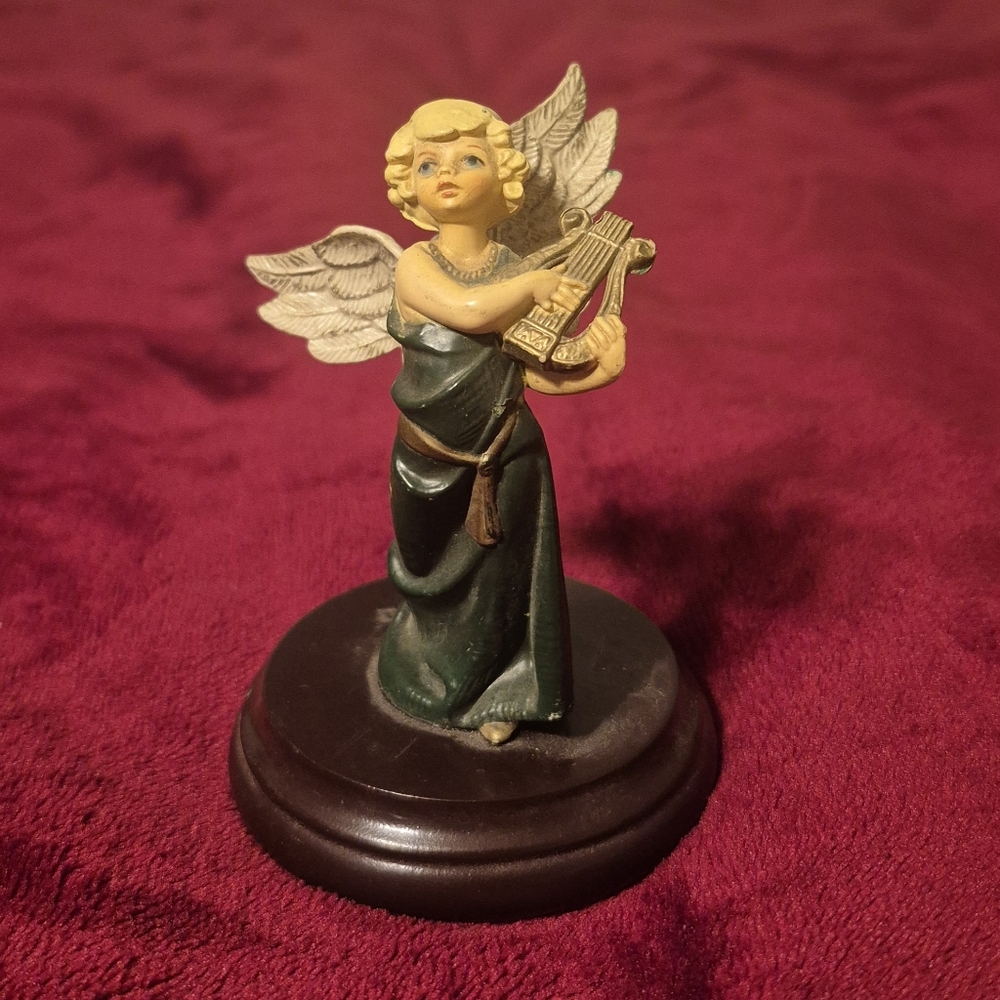 Vintage Angel On Woodstand -Musical